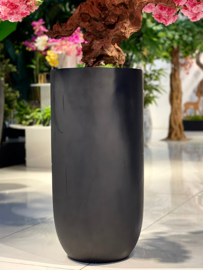 Luxurious 240cm Artificial Pink Cherry Blossom Tree in Modern Black Planter