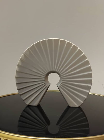 Modern Radial Arc Sculpture – Black Semi-Circular Accent Piece