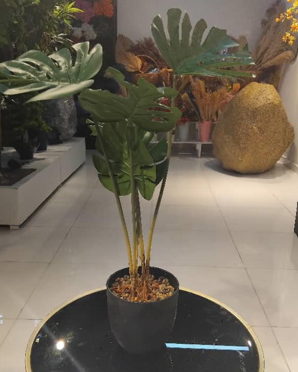 artificial potted Monstera plant